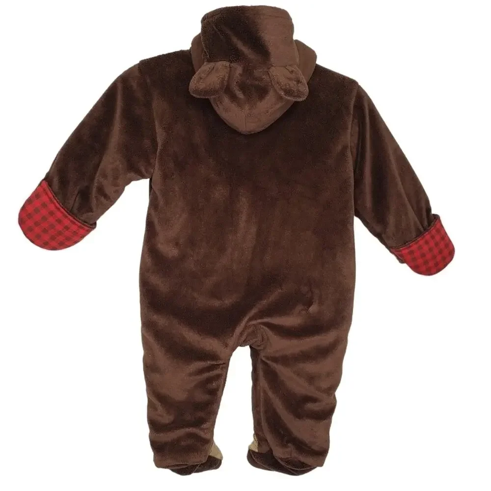 Just For You by Carter Footed Onsie with Plaid lined Hood and Hand Cuffs 6 Month